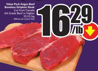 Chalo FreshCo Angus beef boneless striploin steak offer