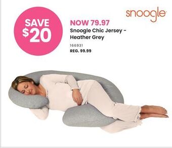 Babies 'R' Us Snoogle chic jersey - heather grey offer