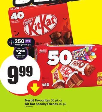 Chalo FreshCo Nestlé favourites 50 pk or kit kat spooky friends 40 pk offer