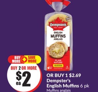 Chalo FreshCo Dempster's english muffins, 6 pk offer