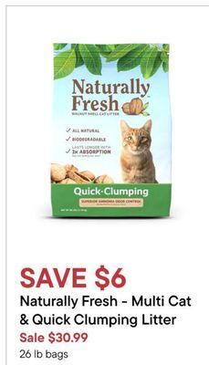 Petvalu Naturally fresh - multi cat
& quick clumping litter offer