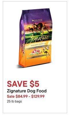 Petvalu Zignature dog food offer