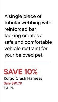 Petvalu Kurgo crash harness offer