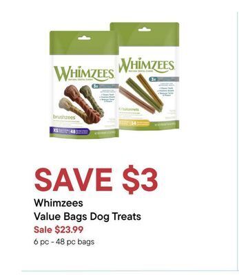 Petvalu Whimzees value bags dog treats offer