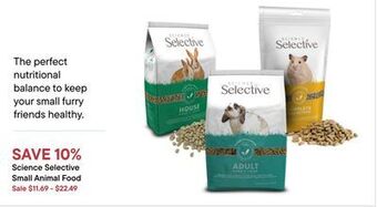 Petvalu Science selective small animal food offer