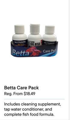 Petvalu Betta care pack offer