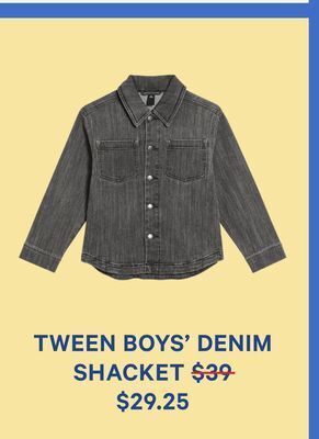 Joe Fresh Tween boys' denim shacket offer
