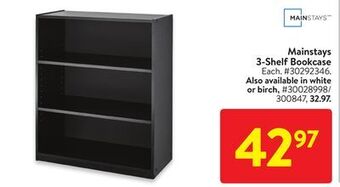 Walmart Mainstays 3-shelf bookcase offer