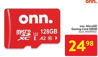 Walmart Onn. microsd gaming card 128gb offer