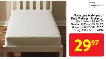 Walmart Mainstays waterproof knit mattress protector offer