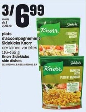 Provigo Knorr Sidekicks side dishes 116-162 g offer