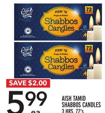 Metro Aish tamid shabbos candles offer