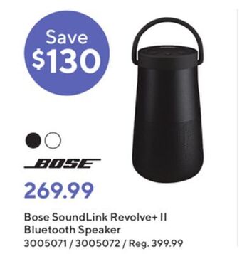Staples Bose soundlink revolve- ii bluetooth speaker offer