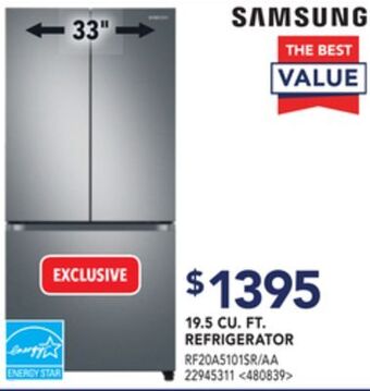 Lowe's Samsung 19.5 cu. ft. refrigerator, 33 offer