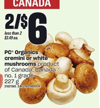 Independent Grocer Pc organics cremini or white mushrooms, 227 g offer