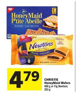 Foodland Christie honeymaid wafers 400 g or fig newtons 283 g offer