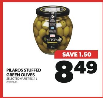Real Canadian Superstore Pilaros stuffed green olives, 1 l offer