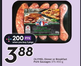 Sobeys Dinner or breakfast pork sausages offer