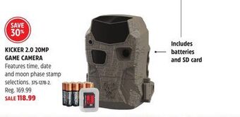 Canadian Tire Wildgame innovations kicker 2.0 20mp game camera offer