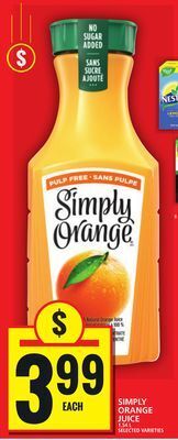 Food Basics Simply orange juice offer