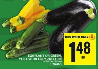 Food Basics Eggplant or green, yellow or grey zucchini offer