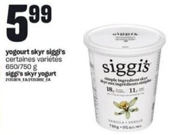 Provigo siggi's skyr yogurt 650/750 g offer