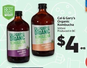 Calgary Co-op Cal & Gary's Organic Kombucha 500 mL offer