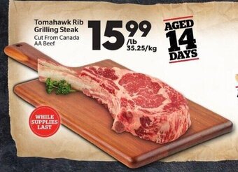 Calgary Co-op Tomahawk Rib Grilling Steak Cut From Canada AA Beef offer