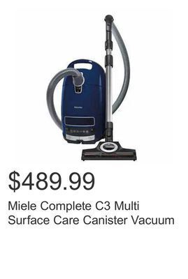 Costco Miele complete c3 multi surface care canister vacuum offer