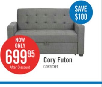 The Brick Corey velvet futon - grey offer