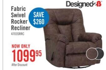 The Brick 4703 leather-look fabric swivel rocker recliner - ranger coffee offer
