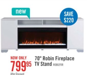The Brick Robin 70 tv stand with crystal ember firebox offer