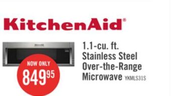 The Brick Kitchenaid 1.1 cu. ft. low-profile microwave hood combination ykmls311hss offer