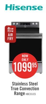 The Brick Hisense 5.8 cu. ft. freestanding electric range with air fry - hbe3501cps offer