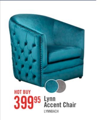 The Brick Lynn velvet accent chair - blue offer