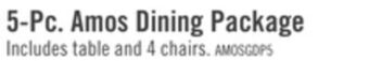 The Brick Amos 5-piece dining package with tess chairs - grey offer