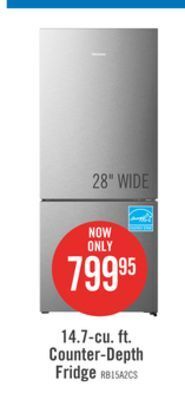 The Brick Hisense 14.7 cu. ft. counter-depth bottom-mount refrigerator - rb15a2cse offer