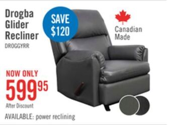 The Brick Drogba leather-look fabric recliner - grey offer