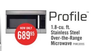 The Brick Profile 1.8 cu. ft. convection over-the-range microwave oven with easy clean interior offer