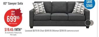 The Brick Sawyer linen-look fabric sofa - charcoal grey offer