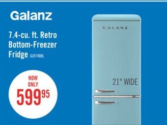 The Brick Galanz 7.4 cu. ft. retro bottom-freezer refrigerator - glr74bber12 offer