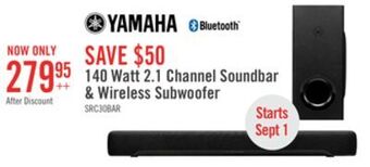 The Brick Yamaha sr-c30a compact soundbar and wireless subwoofer - src30a black offer