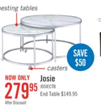 The Brick Josie nesting coffee tables offer
