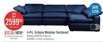 The Brick Eclipse 4-piece linen-look fabric modular sectional - navy offer
