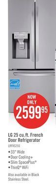 The Brick Lg 25 cu. ft. french-door refrigerator with exterior ice and water - lrfxs2503s offer
