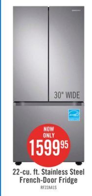 The Brick Samsung 22.1 cu. ft. french-door refrigerator - rf22a4111sr/aa offer