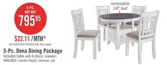 The Brick Dena 5-piece dining package - white and grey offer