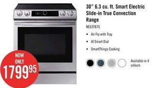 The Brick Samsung bespoke 6.3 cu. ft. slide-in electric range with true convection ne63t8711ss/ac offer