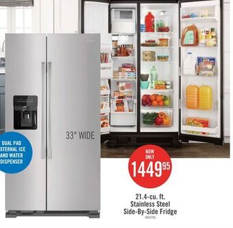 The Brick Amana 21 cu. ft. side-by-side refrigerator with dual pad external ice and water dispenser asi2175g offer