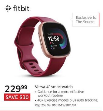 The Source Fitbit versa 4 smartwatch offer